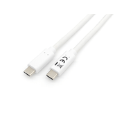 CABLE USB-C MACHO USB-C MACHO USB 3.2  1M TRANSFERENCIA 5G 3A (60W) COLOR BLANCO