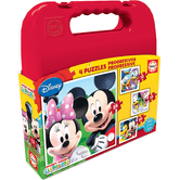 MALETA PUZZLES PROGRESIVOS MICKEY MOUSE 12-16-20-25 DE 3-6 ANOS EDUCA BORRAS 16505