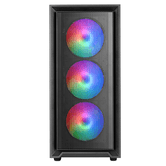 CAJA ATX SEMITORRE GAMING MARS GAMING MCAIR FRONTAL NEGRO DE MALLA 4x120mm RAINBOW