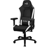 SILLA GAMING AEROCOOL CROWN DISE??O PREMIUM CUERO SINTETICO AEROWEAVE NEGRA CON DETALLES EN BLANCO REPOSABRAZOS 2D COJIN LUMBAR RESPALDO AJUSTABLE