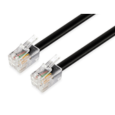 CABLE TELEFONICO PLANO EQUIP RJ11 4P4C AWG28 5M COLOR NEGRO