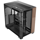 ANTEC  C8 Curve Wood  Negro, Transparente, Madera