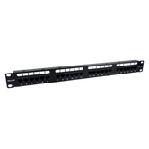 PHASAK  Patch panel 19" 24P PHASAK Cat.6 UTP RJ45 DUAL 1U + Organizador - PU 2424  Negro