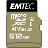 MEMORIA SD MICRO 512GB EMTEC SPEEDIN PRO 100MB/S SD + ADAPTER CLASS 10 UHS1 U3 V30 ECMSDM512GXC10SP
