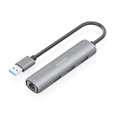 AISENS USB3 0 Dock USB A A Ethernet Gigabit   Hub 3xUSB A  Gris  15cm