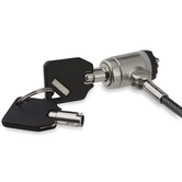KEYED CABLE LOCK - 2M (6.5) STEEL CABLE PUSH-TO-LOCK BUTT ON