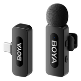 Boya BY V10 Micr  fono de Solapa Inal  mbrico Android USB C Negro