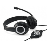 HEADSET CONCEPTRONIC CHATSTAR2U2R  USB MICROFONO FLEXIBLE CONTROL DE VOLUMEN  COLOR NEGRO / BLANCO  CCHATSTARU2B