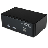 Conmutador Switch KVM de 2 Puertos Doble Monitor DVI Audio 4 Puertos U