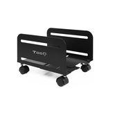 TooQ Soporte para cpu de suelo con ruedas negro