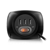 EWENT EW3938 Regleta Cubo 3 tomas Shucko + 3 USB