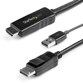 2M HDMI TO DISPLAYPORT CABLE 4K 30HZ - USB-POWER ED