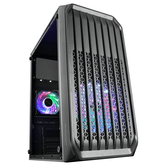 CAJA MICROATX COMPACTA MARS GAMING MC-S2 BLACK FRONTAL CON VENTILADOR FRGB  VENTANA LATERAL SIN FUENTE DE ALIMENTACION