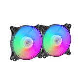 VENTILADOR 12CM MARS GAMING MFDUO KIT 2VENT. FRGB RAINBOW 360º NEGRO