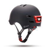 YOUIN CASCO CON LED FRONTAL Y TRASERO NEGRO  (TALLA L)