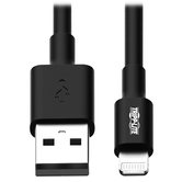 EATON  M100-003-BK Cable de Sincronización y Carga USB A a Lightning, Certificado MFi - Negro, M/M, USB 2.0, 0.91 m [3 pies]  Negro