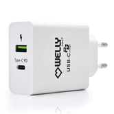 Cargador de pared welly enjoy usb tipo-c pd con carga rapida 3.0 36w blanco WY11100