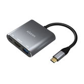 AISENS - CONVERSOR USB-C A HDMI/USB-C/TIPO A USB 3.0, 3 EN 1, GRIS, 15