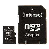 MEMORIA 64 GB MICRO MICRO SDHC INTENSO CLASE 10 + ADAPTADOR USB2.0